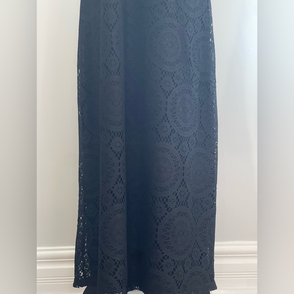 Tacera 1X Black Crochet Patterned Sleeveless Maxi Dress‎ 570 - Picture 3 of 8